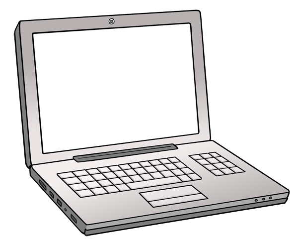 Laptop © Lebenshilfe für Menschen mit geistiger Behinderung Bremen e.V., Illustrator Stefan Albers, Atelier Fleetinsel, 2013. Laptop