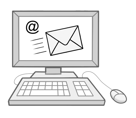 E-Mail © Lebenshilfe für Menschen mit geistiger Behinderung Bremen e.V., Illustrator Stefan Albers, Atelier Fleetinsel, 2013. E-Mail